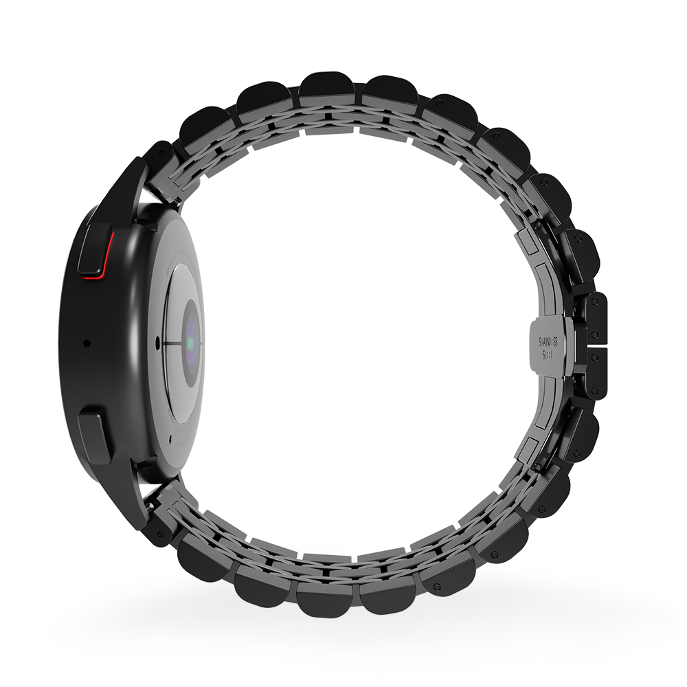 Strap-it® Strap-it Polar Ignite 2 duo stalen schakel band (zwart)