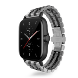 Strap-it® Amazfit GTS 3 duo stalen schakel band (zilver/zwart)