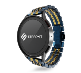 Huawei Watch GT 2 Pro duo stalen schakel band (blauw/goud)