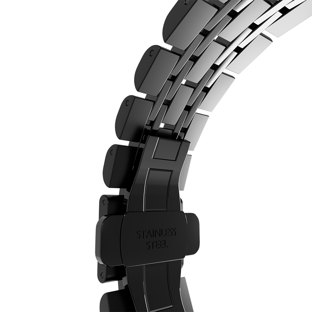 Strap-it Samsung Galaxy Watch 46mm duo stalen schakel band (zwart)