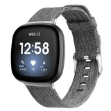 Strap-it® Fitbit Versa 3 geweven nylon gesp band (grijs mix)
