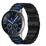 Strap-it® Samsung Gear S3 stalen band (zwart/blauw)