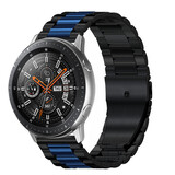 Strap-it® Samsung Galaxy Watch 46mm stalen band (zwart/blauw) Strap-it® Samsung Galaxy Watch 46mm stalen band (zwart/blauw)