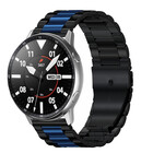 Strap-it® Strap-it Samsung Galaxy Watch 3 45mm stalen band (zwart/blauw)