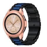 Strap-it® Samsung Galaxy Watch 42mm stalen band (zwart/blauw)