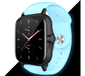 Strap-it® Amazfit GTS 3 lichtgevend siliconen bandje (blauw)