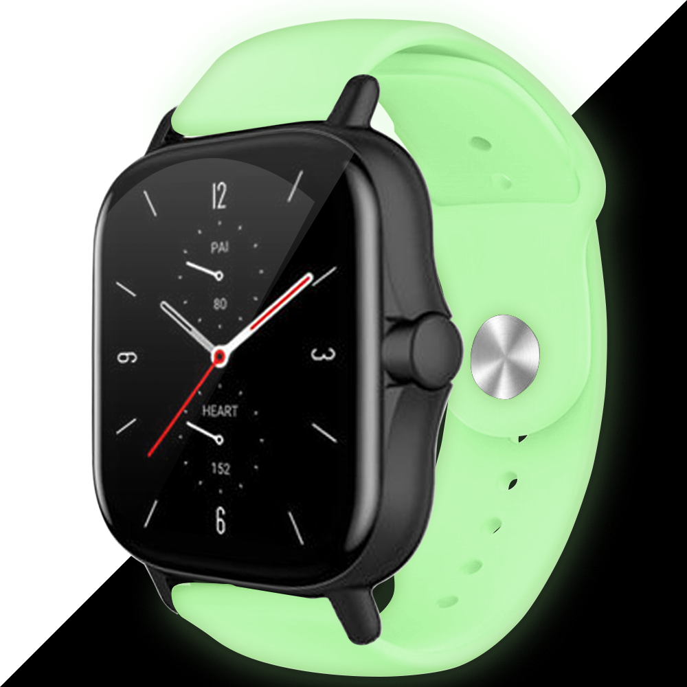 Strap-it® Strap-it Amazfit GTS 3 lichtgevend siliconen bandje (lime)