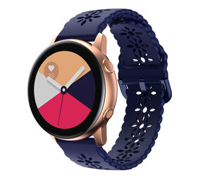 Strap-it® Samsung Galaxy Watch Active siliconen bandje met patroon (donkerblauw)