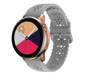 Strap-it® Samsung Galaxy Watch Active siliconen bandje met patroon (grijs)