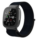 Strap-it® Fitbit Versa 4 nylon bandje (zwart)