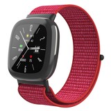 Strap-it® Fitbit Versa 4 nylon bandje (rood)