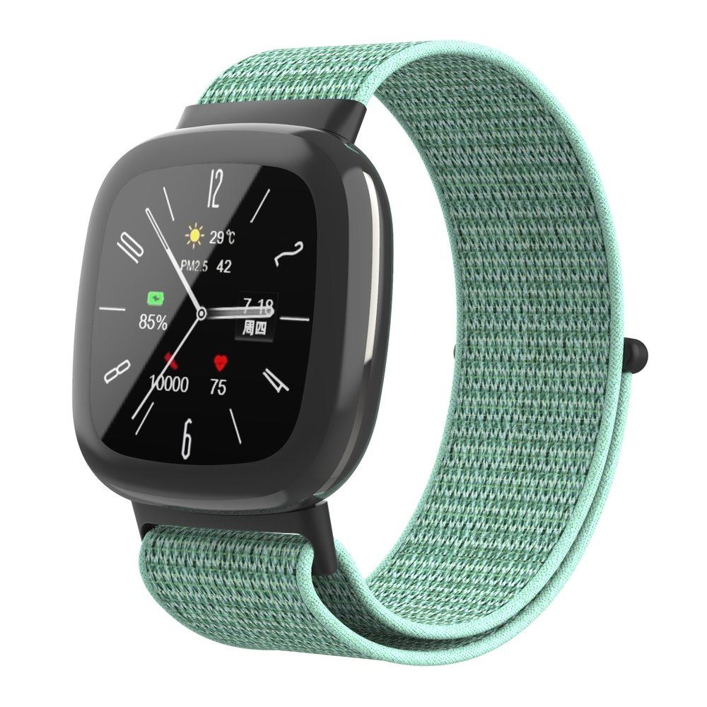 Strap-it® Strap-it Fitbit Versa 4 nylon bandje (mint groen) Strap-it® Strap-it Fitbit Versa 4 nylon bandje (mint groen)
