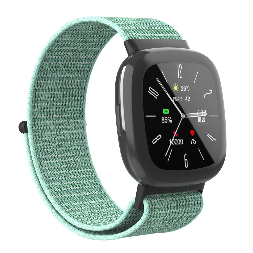 Strap-it® Strap-it Fitbit Versa 4 nylon bandje (mint groen) Strap-it® Strap-it Fitbit Versa 4 nylon bandje (mint groen)