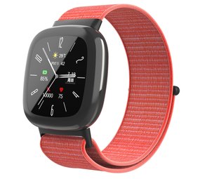 Strap-it® Fitbit Versa 4 nylon bandje (oranje) Strap-it® Fitbit Versa 4 nylon bandje (oranje)