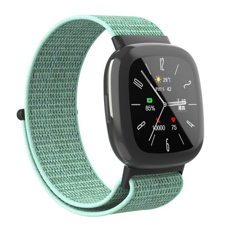 Strap-it® Strap-it Fitbit Sense 2 nylon bandje (mint groen)