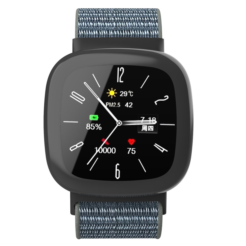 Strap-it® Strap-it Fitbit Sense 2 nylon bandje (grijs-groen) Strap-it® Strap-it Fitbit Sense 2 nylon bandje (grijs-groen)