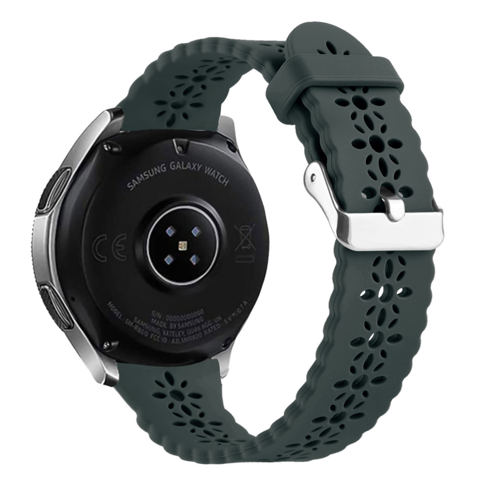 Strap-it® Strap-it Xiaomi Amazfit GTR 42mm siliconen bandje met patroon (dennengroen)