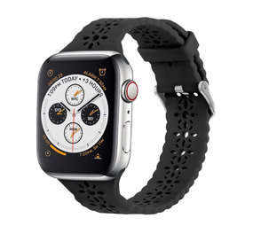 Strap-it® Apple Watch siliconen bandje met patroon (zwart)