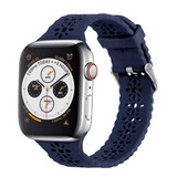 Strap-it® Apple Watch siliconen bandje met patroon (donkerblauw)