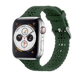 Strap-it® Apple Watch siliconen bandje met patroon (dennengroen)