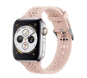 Strap-it® Apple Watch siliconen bandje met patroon (pink sand)