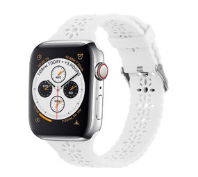 Strap-it® Apple Watch siliconen bandje met patroon (wit)