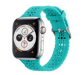 Strap-it® Apple Watch siliconen bandje met patroon (turquoise)