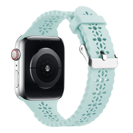 Strap-it® Strap-it Apple Watch siliconen bandje met patroon (lichtgroen)