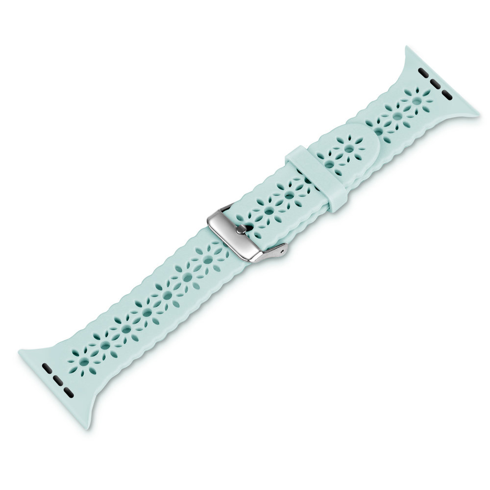 Strap-it® Strap-it Apple Watch siliconen bandje met patroon (lichtgroen)