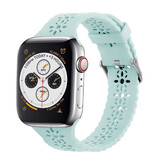 Strap-it® Apple Watch siliconen bandje met patroon (lichtgroen)