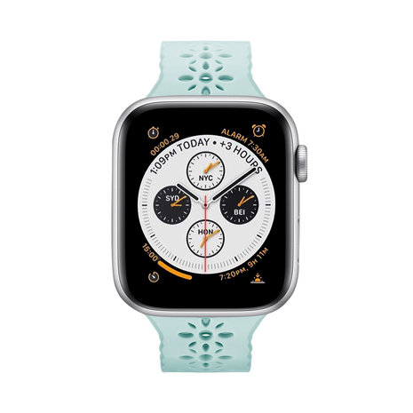 Strap-it® Strap-it Apple Watch siliconen bandje met patroon (lichtgroen)