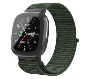 Strap-it® Fitbit Versa 4 nylon bandje (legergroen) Strap-it® Fitbit Versa 4 nylon bandje (legergroen)