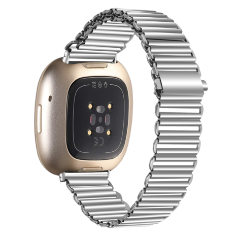 Strap-it® Strap-it Fitbit Versa 3 stalen loop bandje (zilver)