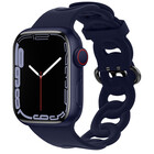Strap-it® Strap-it Apple Watch silicone chain band (donkerblauw)