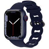 Strap-it® Apple Watch silicone chain band (donkerblauw)