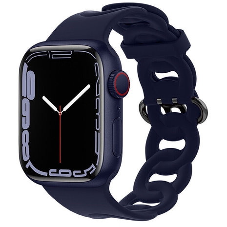 Strap-it® Strap-it Apple Watch silicone chain band (donkerblauw)