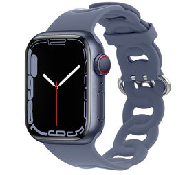 Strap-it® Apple Watch silicone chain band (grijs-blauw)