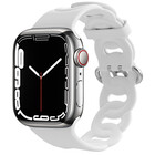 Strap-it® Strap-it Apple Watch silicone chain band (wit)