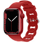 Strap-it® Strap-it Apple Watch silicone chain band (rood)