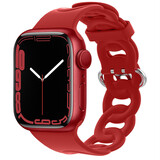 Strap-it® Apple Watch silicone chain band (rood)