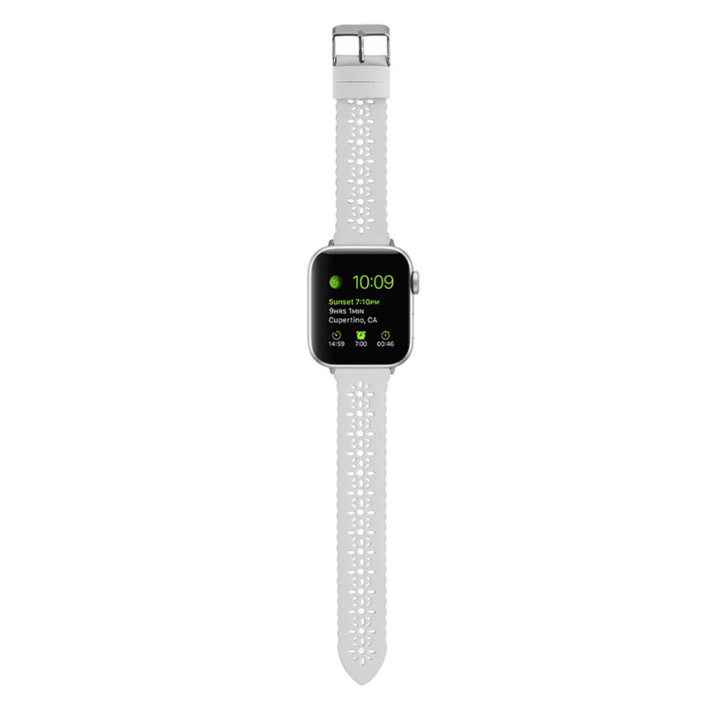Strap-it® Strap-it Apple Watch leren bandje patroon (wit)