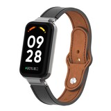 Strap-it® Xiaomi Redmi Smart Band 2 leren bandje (zwart)