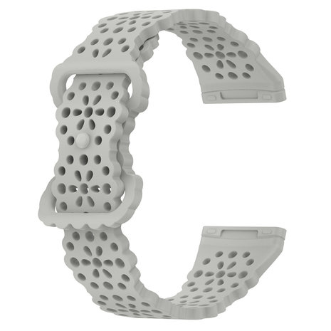 Strap-it® Strap-it Fitbit Versa 3 siliconen bandje met patroon (grijs)