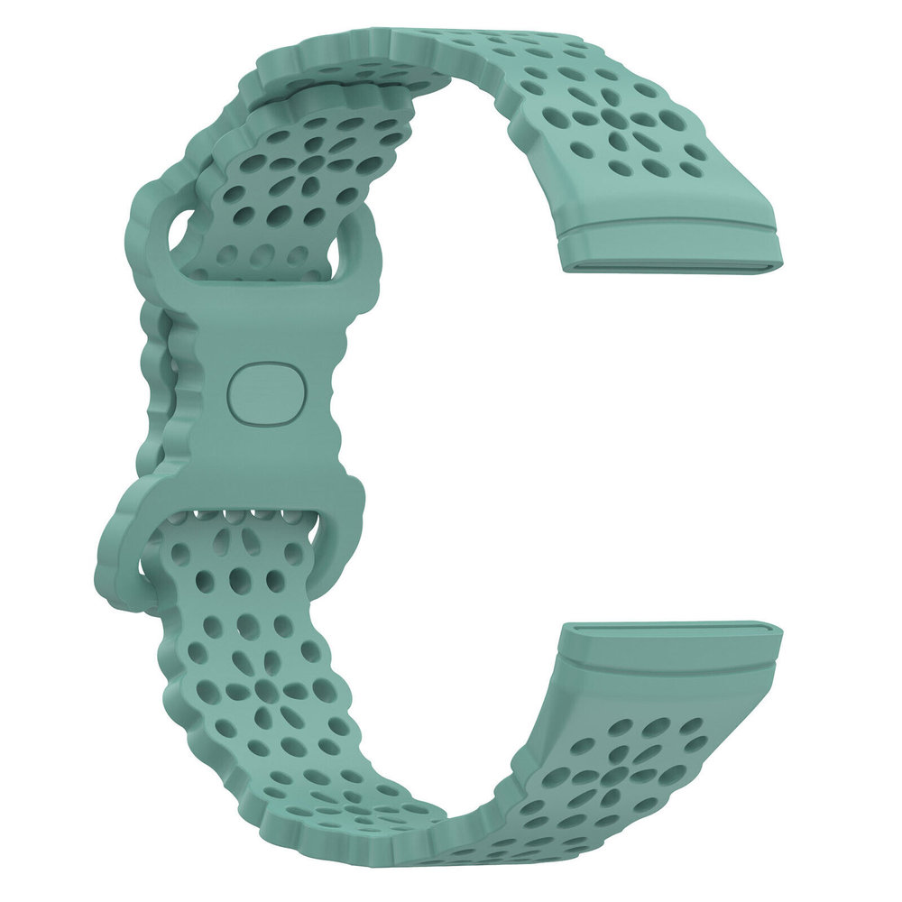 Strap-it® Strap-it Fitbit Versa 3 siliconen bandje met patroon (groen)