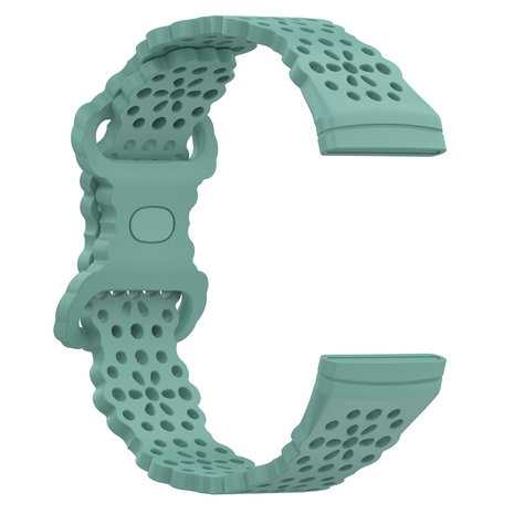 Strap-it® Strap-it Fitbit Versa 3 siliconen bandje met patroon (groen)