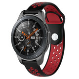 Strap-it® Samsung Galaxy Watch sport band 46mm (zwart/rood)
