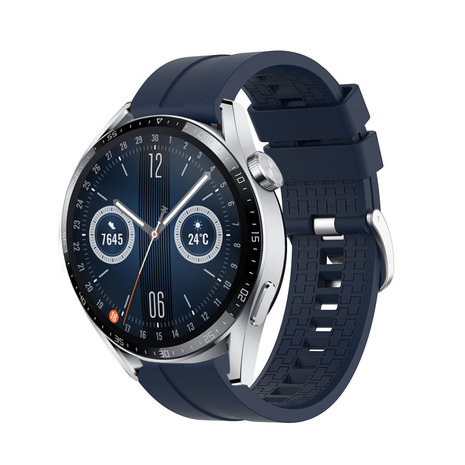 Strap-it® Strap-it Huawei Watch GT 3 46mm extreme silicone band (donkerblauw)