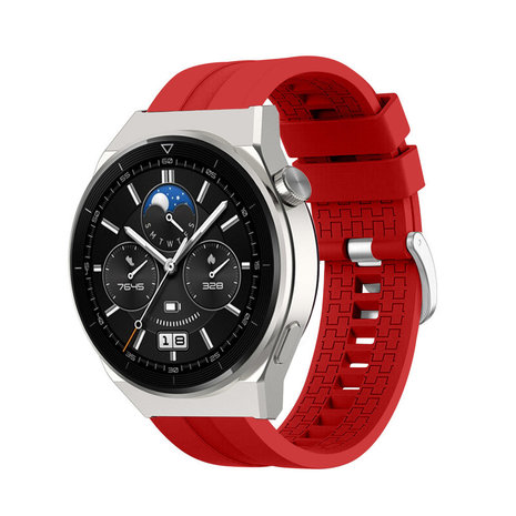 Huawei Watch GT 3 Pro 46mm extreme silicone band rood Smartwatchbanden