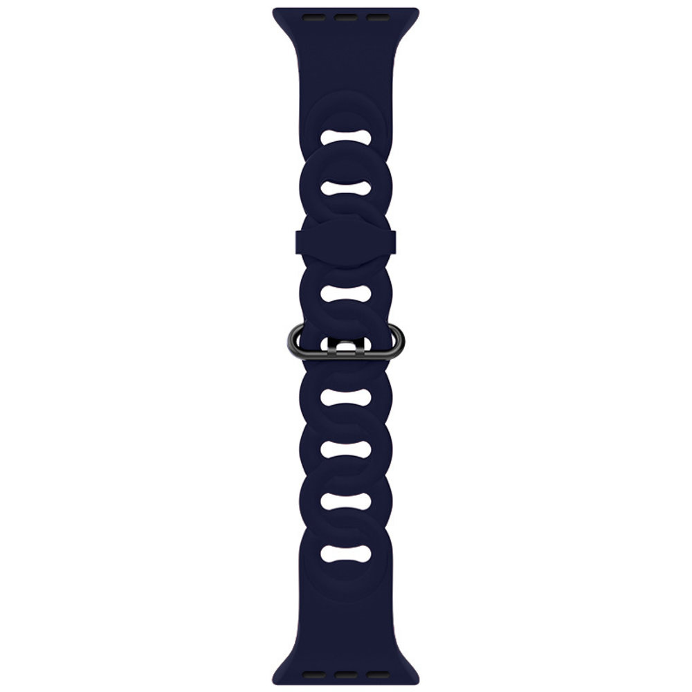 Strap-it® Strap-it Apple Watch silicone chain band (donkerblauw)