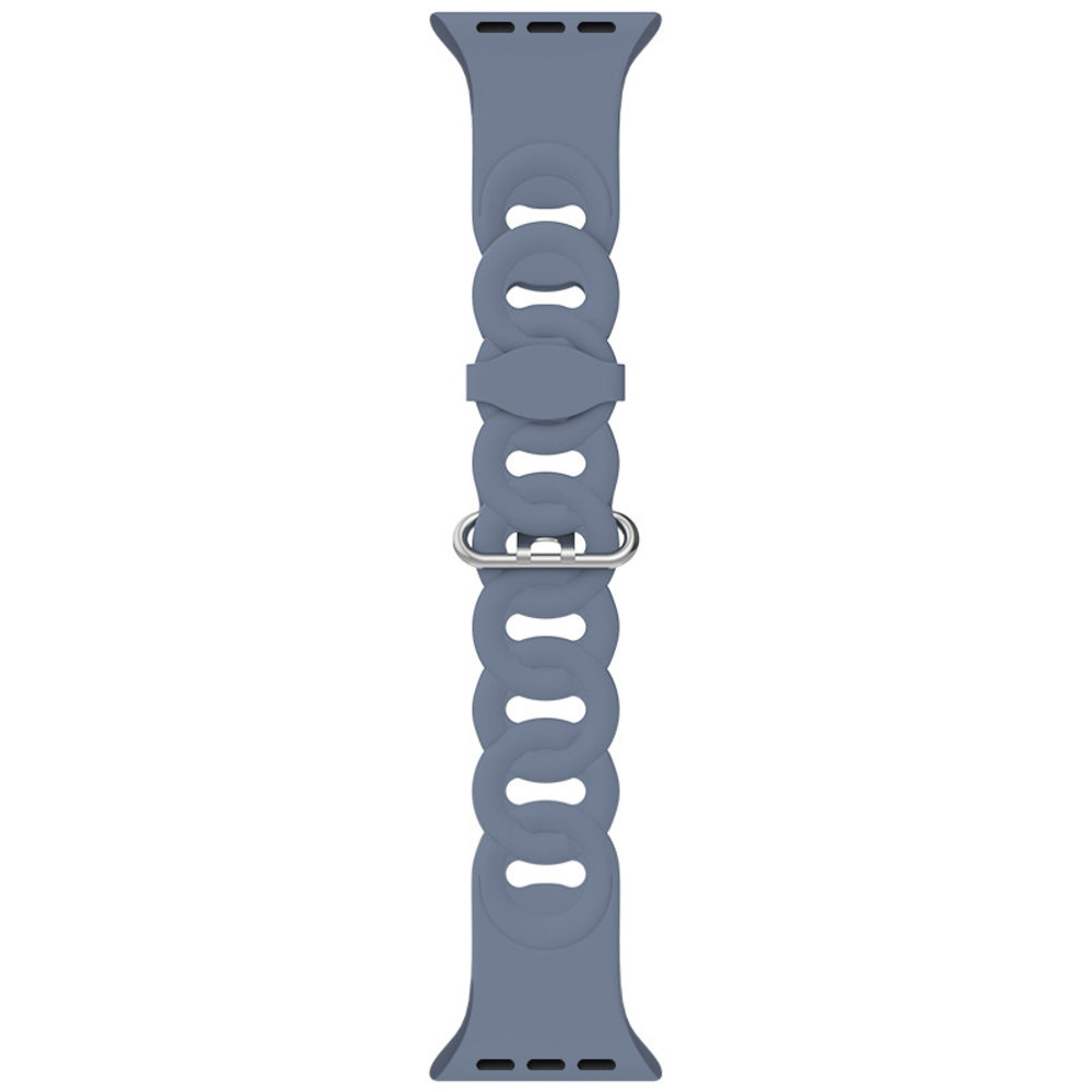 Strap-it® Strap-it Apple Watch silicone chain band (grijs-blauw)
